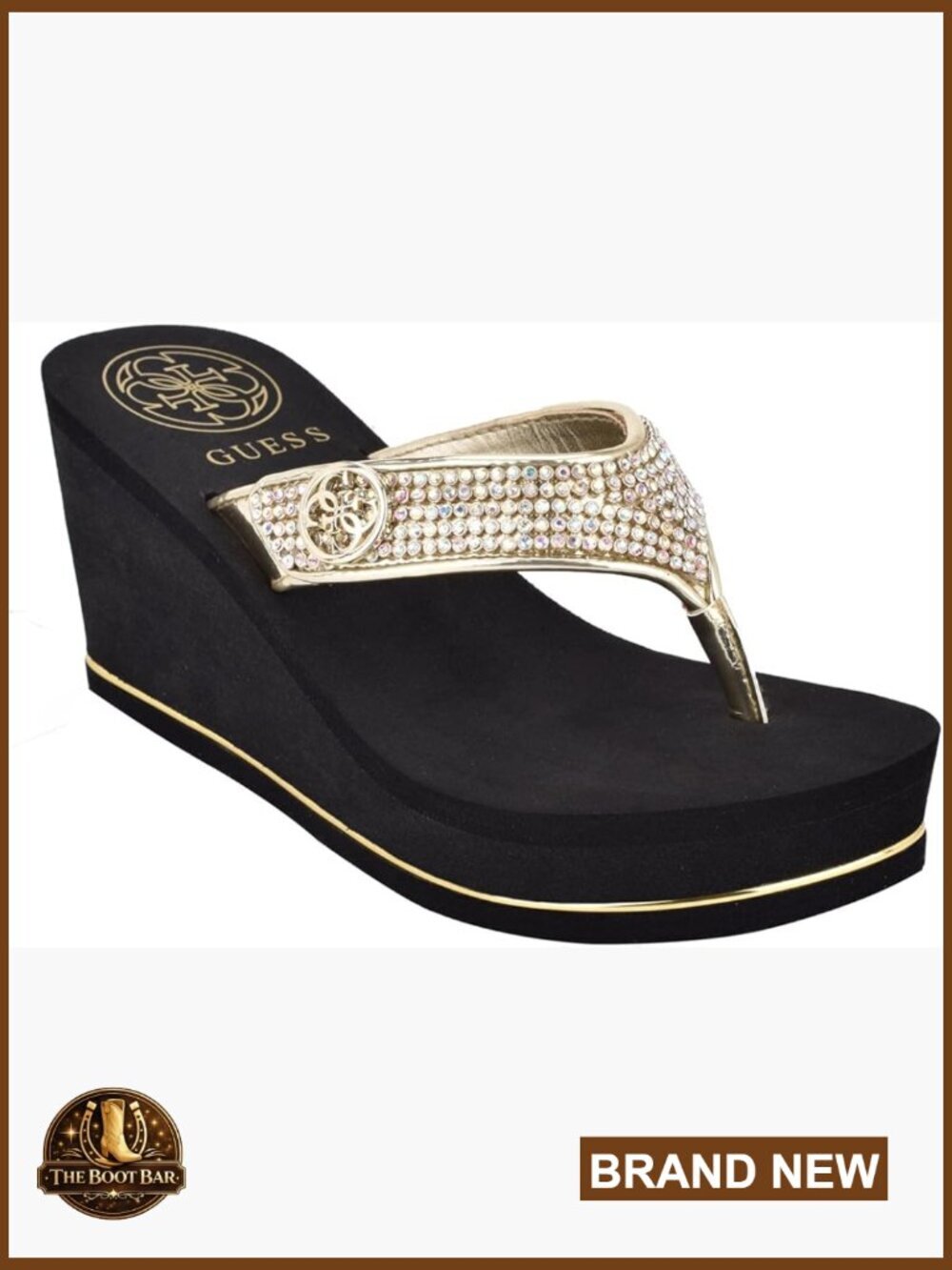 Glitter Rhinestone Open Toe Wedge Sandals with Ankle Strap Platform